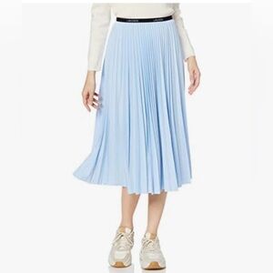 Lacoste Classic Light Blue Pleated Midi/Long Spring Summer Skirt Size Large